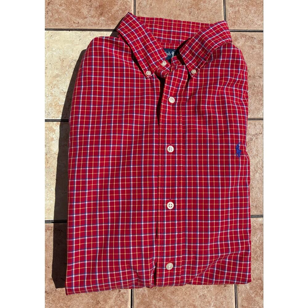 Vintage Ralph Lauren Blake Men's Button Up Shirt Red Plaid Preppy Classic XL - Picture 8 of 10